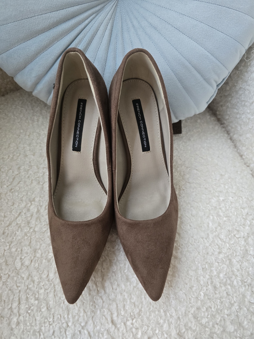French Connection Taupe Suede Pointed Toe Pumps